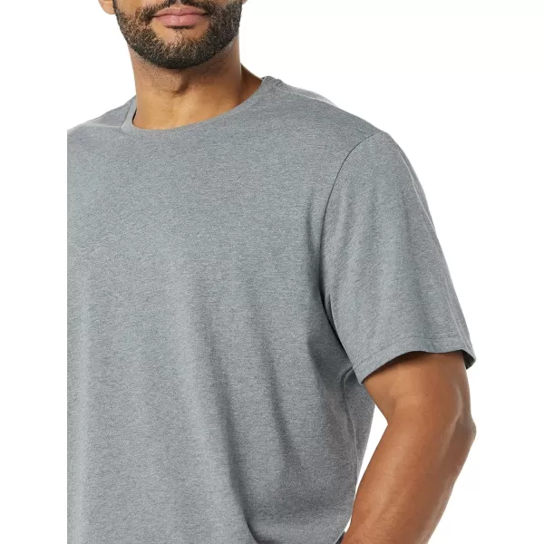 Amazon Essentials Mens RegularFit ShortSleeve Crewneck TShirt Pack of 2Grey HeatherWhite