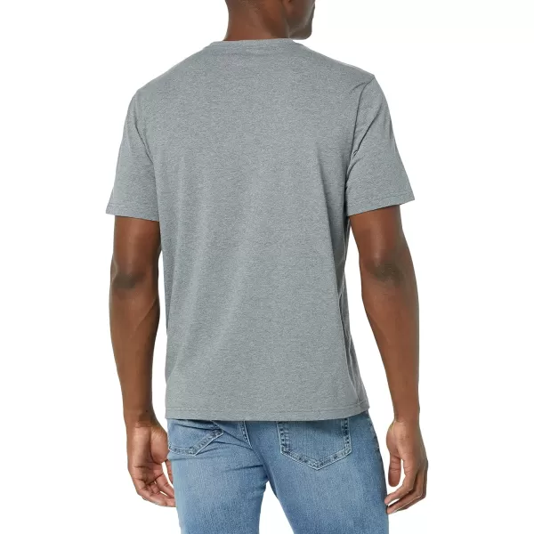 Amazon Essentials Mens RegularFit ShortSleeve Crewneck TShirt Pack of 2Grey HeatherWhite