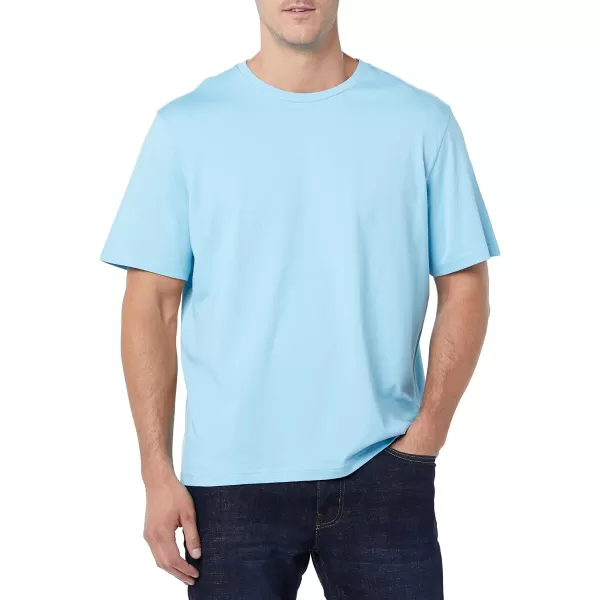 Amazon Essentials Mens RegularFit ShortSleeve Crewneck TShirt Pack of 2Light Blue