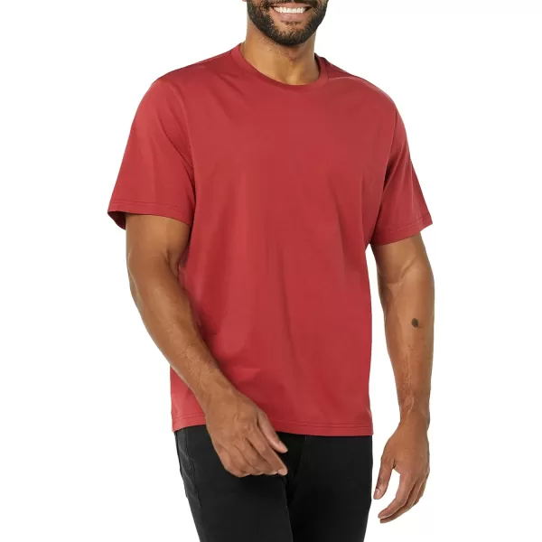 Amazon Essentials Mens RegularFit ShortSleeve Crewneck TShirt Pack of 2NavyDark Red