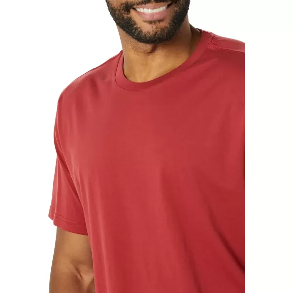 Amazon Essentials Mens RegularFit ShortSleeve Crewneck TShirt Pack of 2NavyDark Red