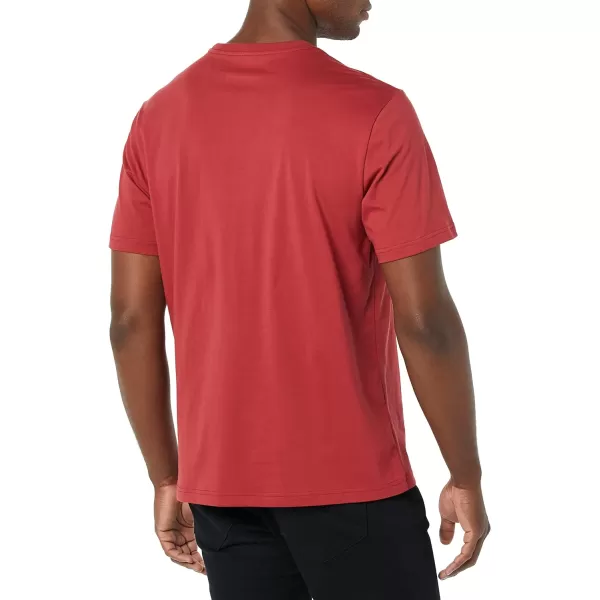 Amazon Essentials Mens RegularFit ShortSleeve Crewneck TShirt Pack of 2NavyDark Red