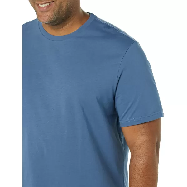 Amazon Essentials Mens RegularFit ShortSleeve Crewneck TShirt Pack of 2Washed BlueFloral Print