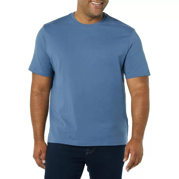 Amazon Essentials Mens RegularFit ShortSleeve Crewneck TShirt Pack of 2Washed BlueFloral Print