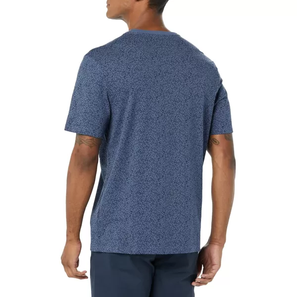 Amazon Essentials Mens RegularFit ShortSleeve Crewneck TShirt Pack of 2Washed BlueFloral Print