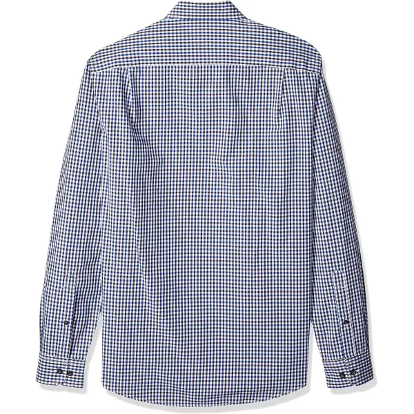 Amazon Essentials Mens SlimFit LongSleeve Poplin ShirtBlack Blue Gingham