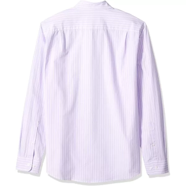 Amazon Essentials Mens SlimFit LongSleeve Poplin ShirtLavender White Double Stripe