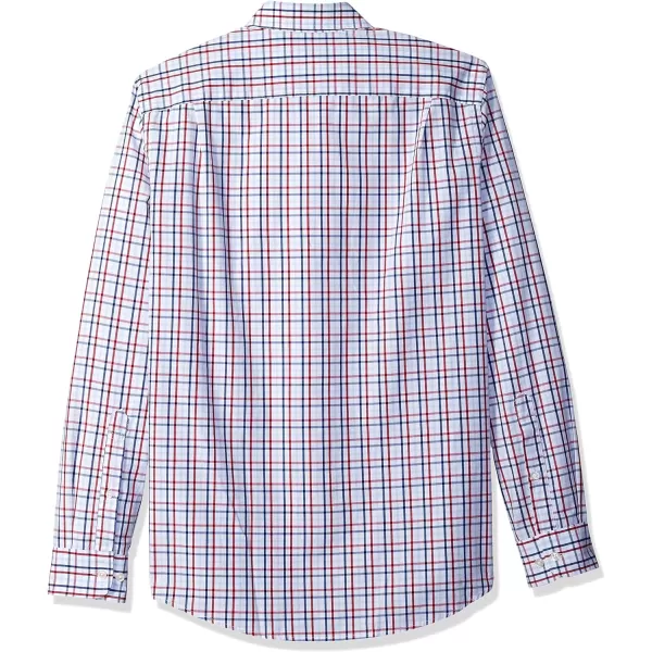 Amazon Essentials Mens SlimFit LongSleeve Poplin ShirtRed White Plaid