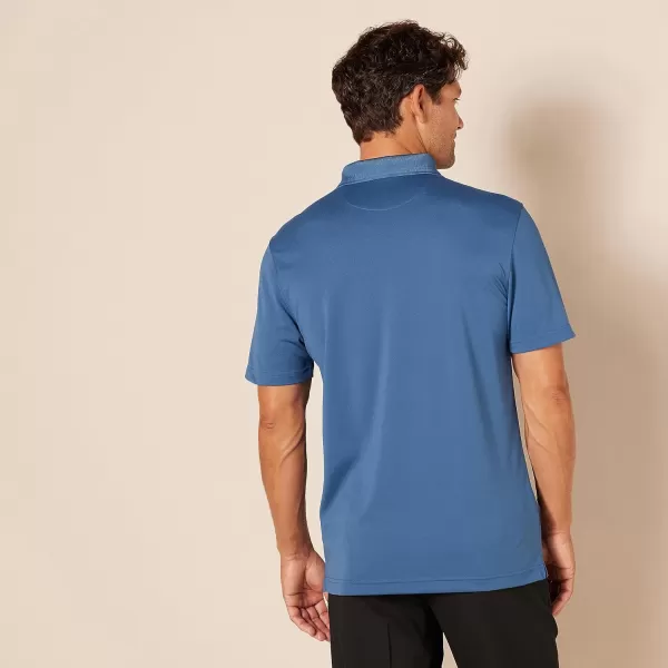 Amazon Essentials Mens SlimFit QuickDry Golf Polo ShirtBlue