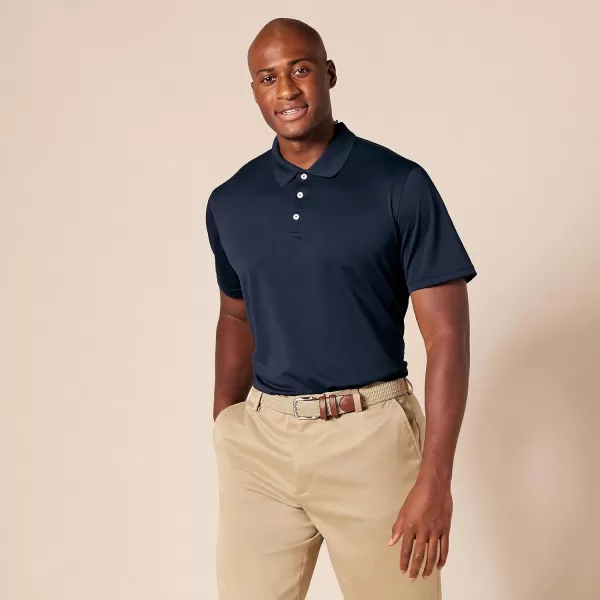 Amazon Essentials Mens SlimFit QuickDry Golf Polo ShirtDark Navy