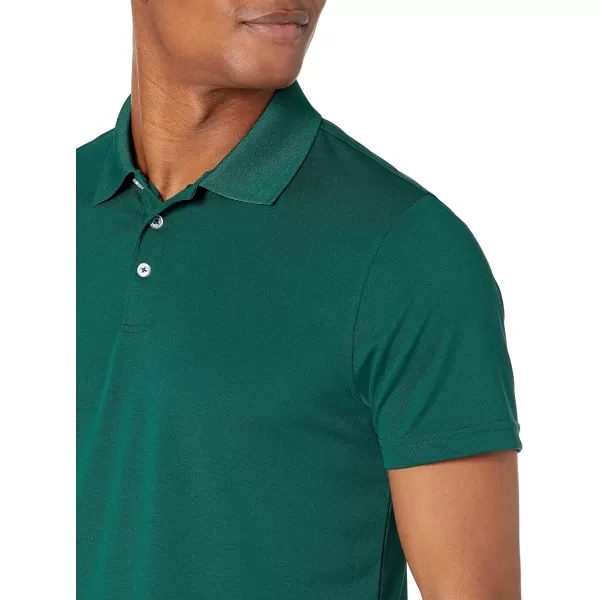 Amazon Essentials Mens SlimFit QuickDry Golf Polo ShirtForest Green