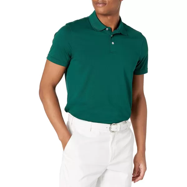 Amazon Essentials Mens SlimFit QuickDry Golf Polo ShirtForest Green