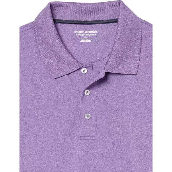 Amazon Essentials Mens SlimFit QuickDry Golf Polo ShirtPurple Heather