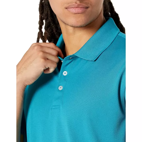 Amazon Essentials Mens SlimFit QuickDry Golf Polo ShirtTeal Blue