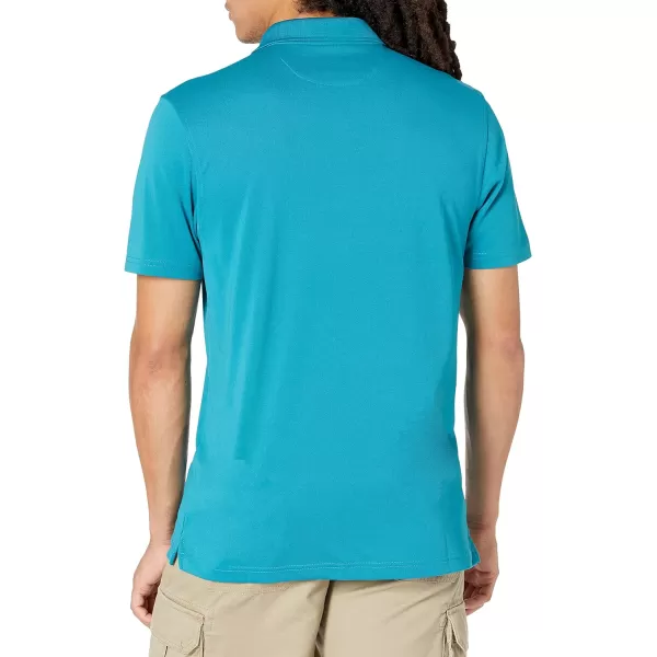 Amazon Essentials Mens SlimFit QuickDry Golf Polo ShirtTeal Blue