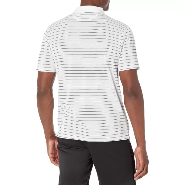 Amazon Essentials Mens SlimFit QuickDry Golf Polo ShirtWhite Stripe