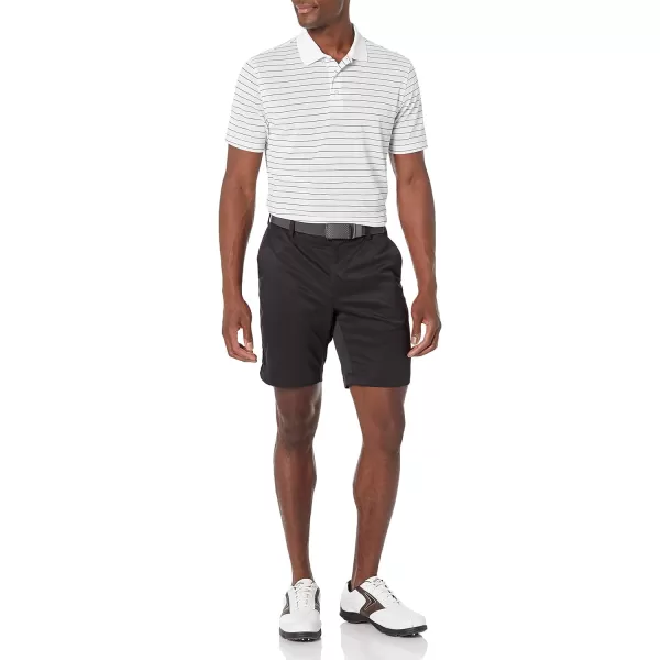 Amazon Essentials Mens SlimFit QuickDry Golf Polo ShirtWhite Stripe