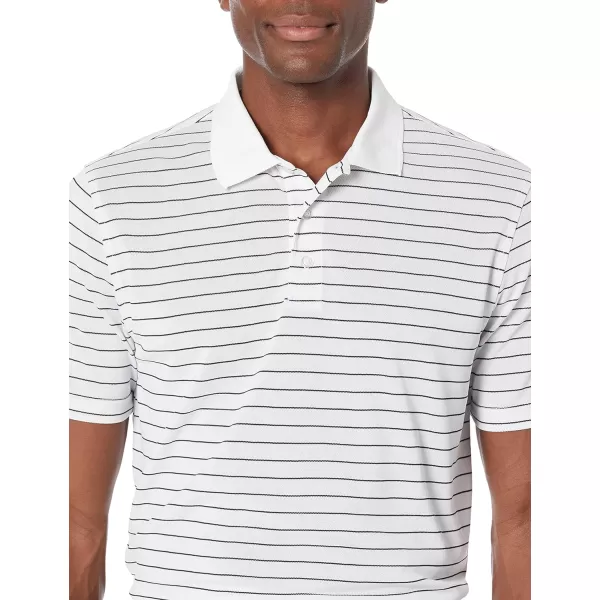 Amazon Essentials Mens SlimFit QuickDry Golf Polo ShirtWhite Stripe