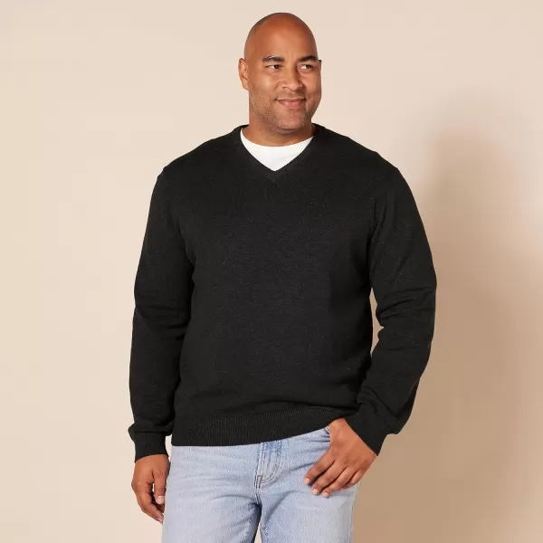 Amazon Essentials Mens VNeck Sweater Available in Big amp TallCharcoal Heather