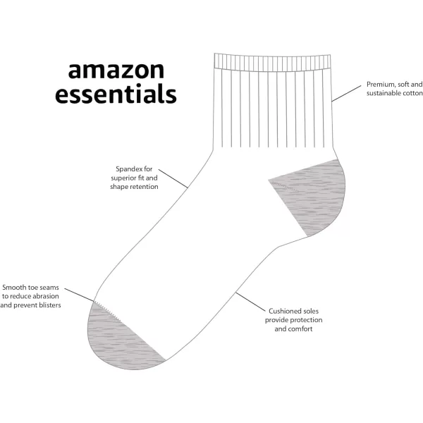 Amazon Essentials Unisex Kids and Toddlers Cotton Ankle Socks 14 PairsWhiteGrey