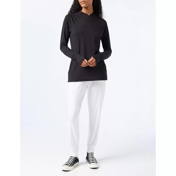 Amazon Essentials Womens Brushed Tech Stretch Popover Hoodie Available in Plus SizeBlack