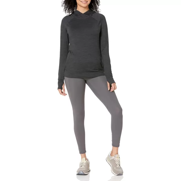 Amazon Essentials Womens Brushed Tech Stretch Popover Hoodie Available in Plus SizeBlackSpace Dye