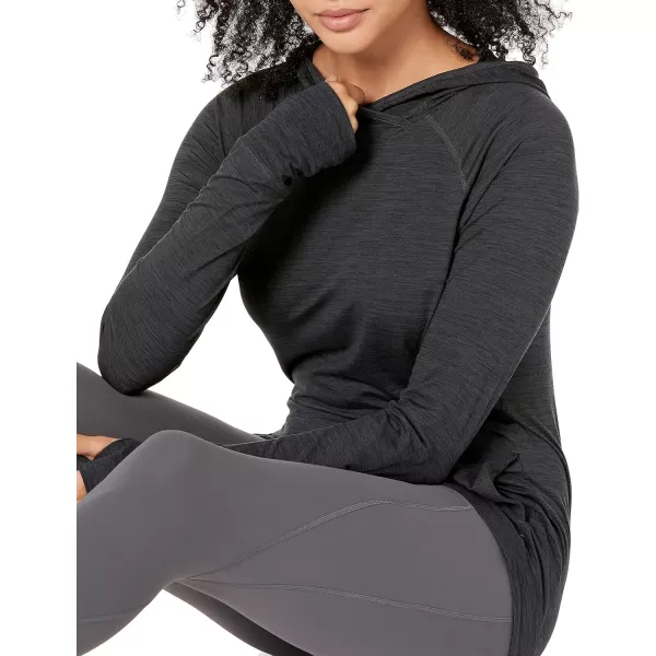 Amazon Essentials Womens Brushed Tech Stretch Popover Hoodie Available in Plus SizeBlackSpace Dye