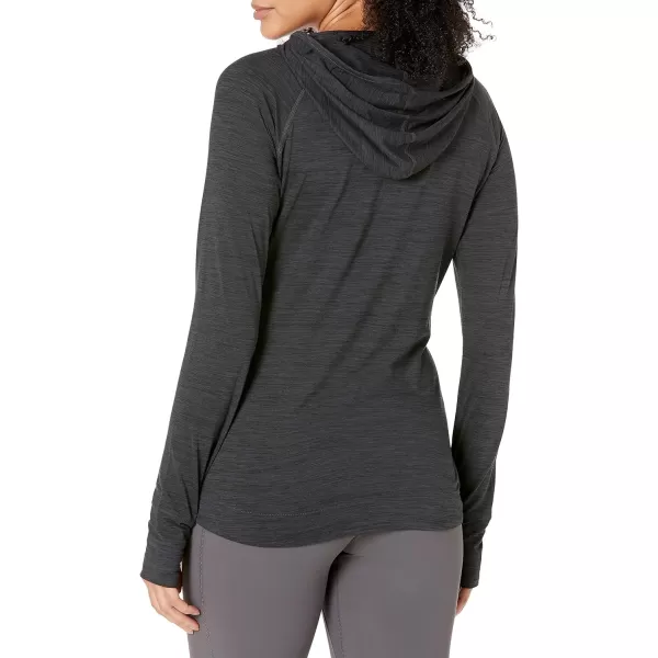 Amazon Essentials Womens Brushed Tech Stretch Popover Hoodie Available in Plus SizeBlackSpace Dye