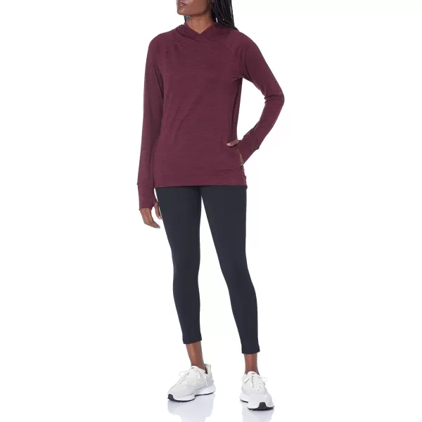 Amazon Essentials Womens Brushed Tech Stretch Popover Hoodie Available in Plus SizeBurgundy Space Dye