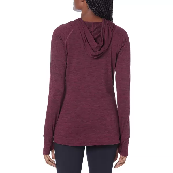 Amazon Essentials Womens Brushed Tech Stretch Popover Hoodie Available in Plus SizeBurgundy Space Dye