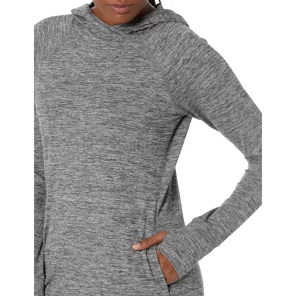 Amazon Essentials Womens Brushed Tech Stretch Popover Hoodie Available in Plus SizeDark Grey Space Dye