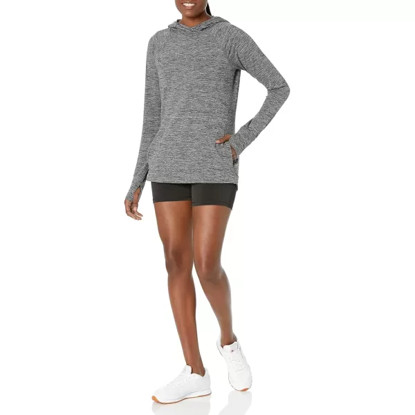 Amazon Essentials Womens Brushed Tech Stretch Popover Hoodie Available in Plus SizeDark Grey Space Dye