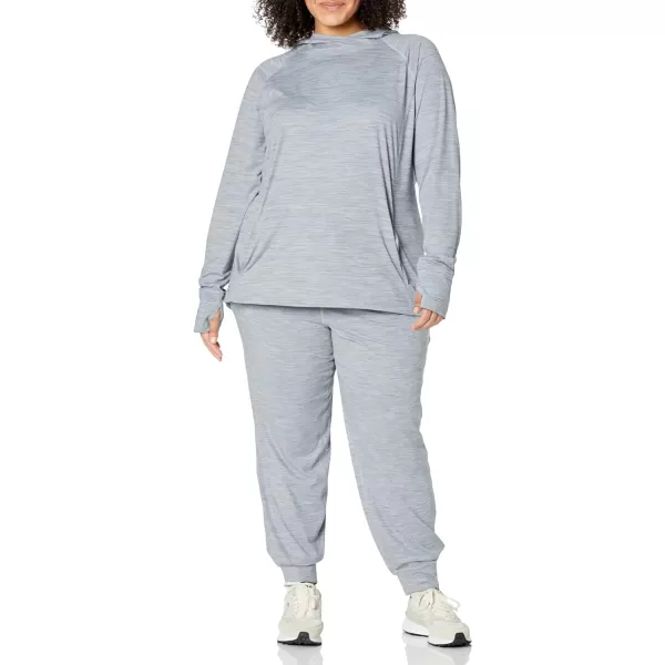 Amazon Essentials Womens Brushed Tech Stretch Popover Hoodie Available in Plus SizeGrey