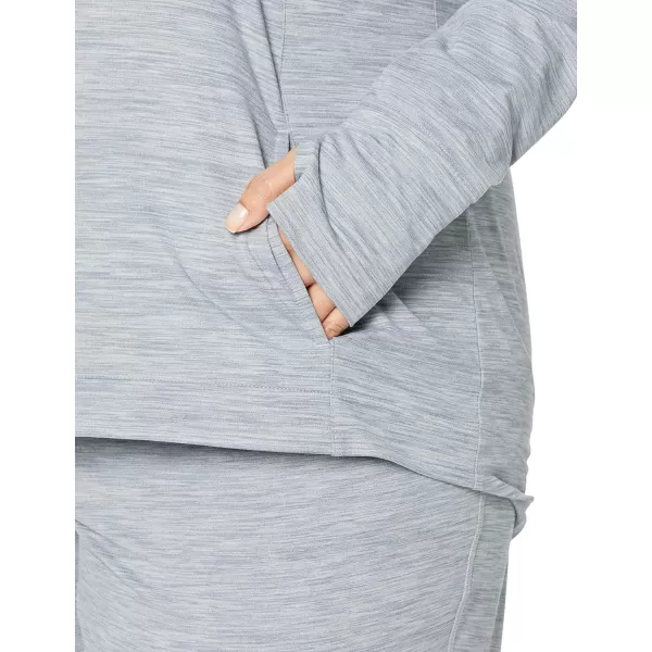 Amazon Essentials Womens Brushed Tech Stretch Popover Hoodie Available in Plus SizeGrey