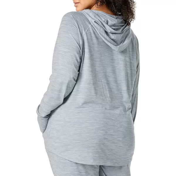 Amazon Essentials Womens Brushed Tech Stretch Popover Hoodie Available in Plus SizeGrey