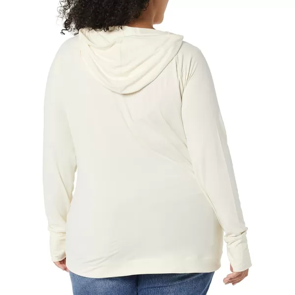 Amazon Essentials Womens Brushed Tech Stretch Popover Hoodie Available in Plus SizeIvory