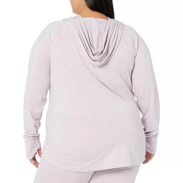 Amazon Essentials Womens Brushed Tech Stretch Popover Hoodie Available in Plus SizeLavender