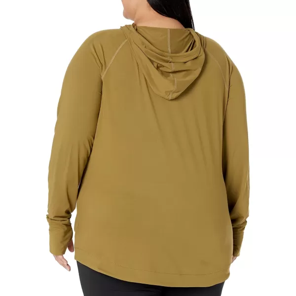 Amazon Essentials Womens Brushed Tech Stretch Popover Hoodie Available in Plus SizeLight Olive