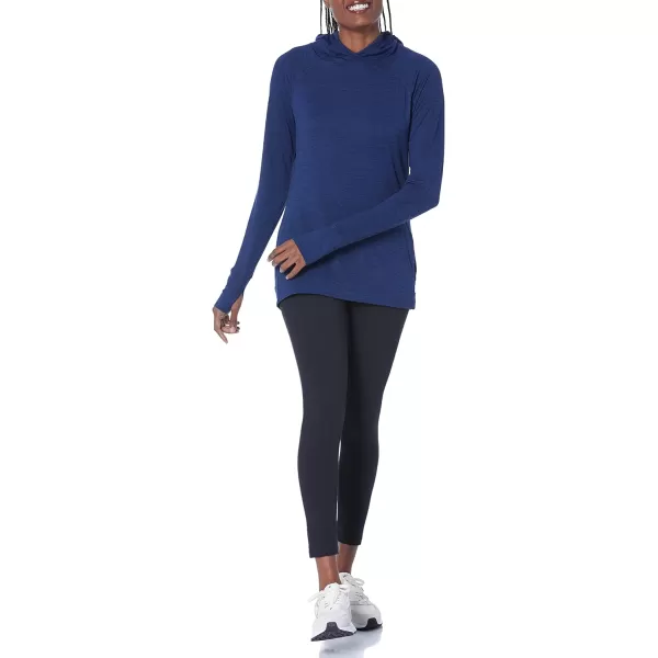 Amazon Essentials Womens Brushed Tech Stretch Popover Hoodie Available in Plus SizeNavy Space Dye