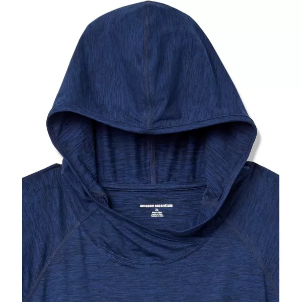 Amazon Essentials Womens Brushed Tech Stretch Popover Hoodie Available in Plus SizeNavy Space Dye