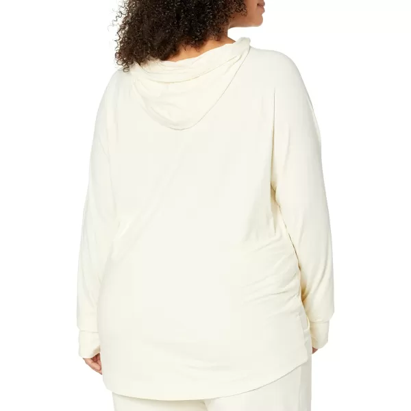 Amazon Essentials Womens Brushed Tech Stretch Popover Hoodie Available in Plus SizeOffwhite