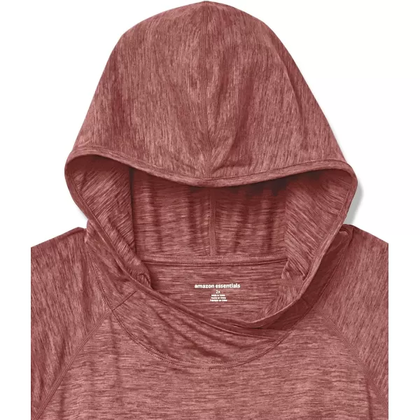 Amazon Essentials Womens Brushed Tech Stretch Popover Hoodie Available in Plus SizePlum Space Dye