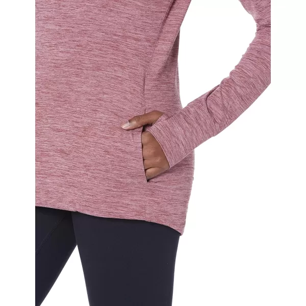 Amazon Essentials Womens Brushed Tech Stretch Popover Hoodie Available in Plus SizePlum Space Dye