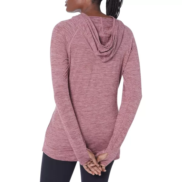 Amazon Essentials Womens Brushed Tech Stretch Popover Hoodie Available in Plus SizePlum Space Dye