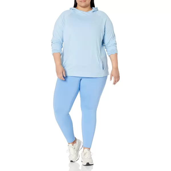 Amazon Essentials Womens Brushed Tech Stretch Popover Hoodie Available in Plus SizePowder Blue