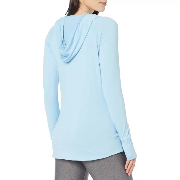 Amazon Essentials Womens Brushed Tech Stretch Popover Hoodie Available in Plus SizePowder Blue