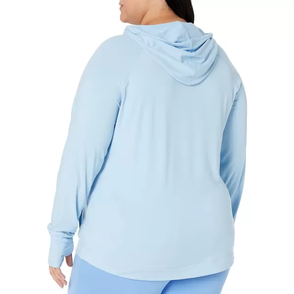 Amazon Essentials Womens Brushed Tech Stretch Popover Hoodie Available in Plus SizePowder Blue