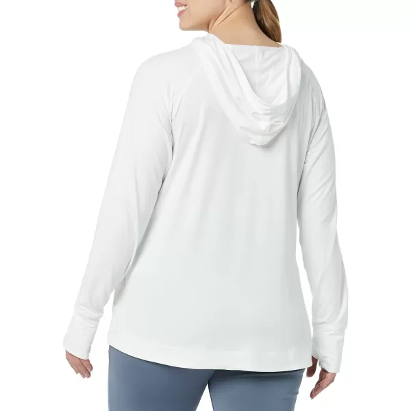 Amazon Essentials Womens Brushed Tech Stretch Popover Hoodie Available in Plus SizeWhite