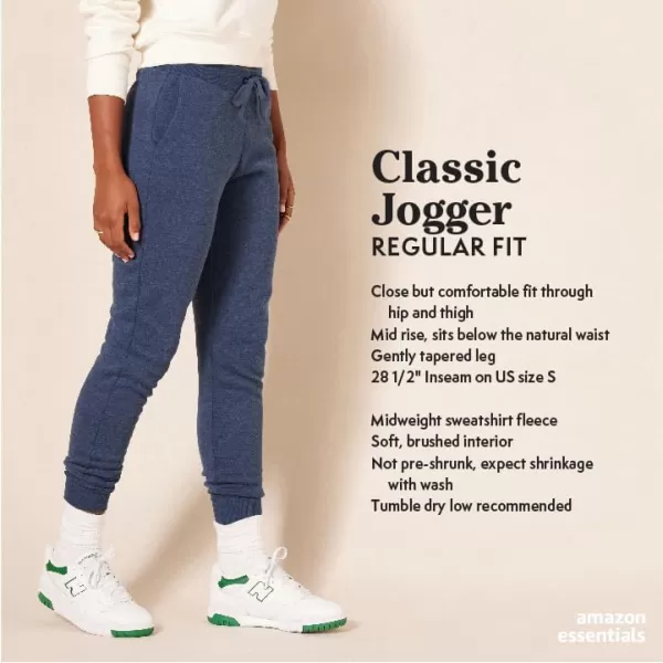 Amazon Essentials Womens Fleece Jogger Sweatpant Available in Plus SizeIndigo Blue Heather