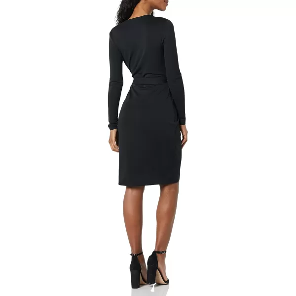 Amazon Essentials Womens Long Sleeve Classic Wrap Dress Available in Plus SizeBlack